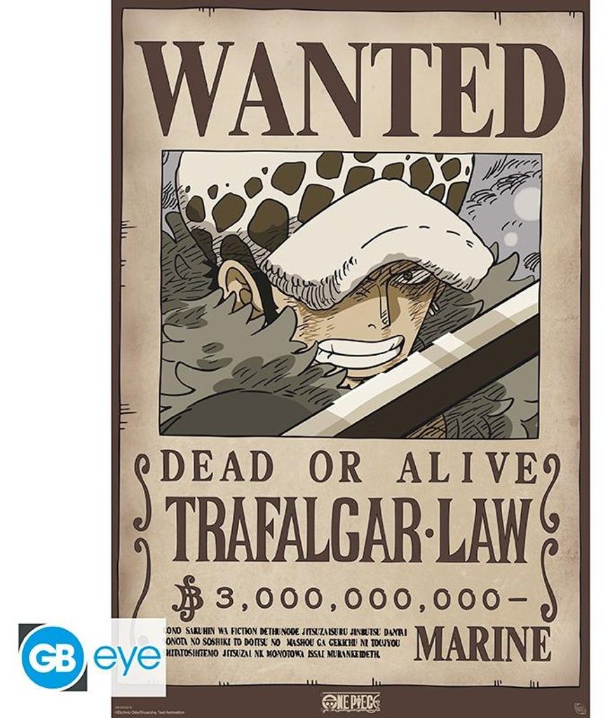Poster One Piece Wanted Law Wano 61x91,5 cm Immagine del prodotto 