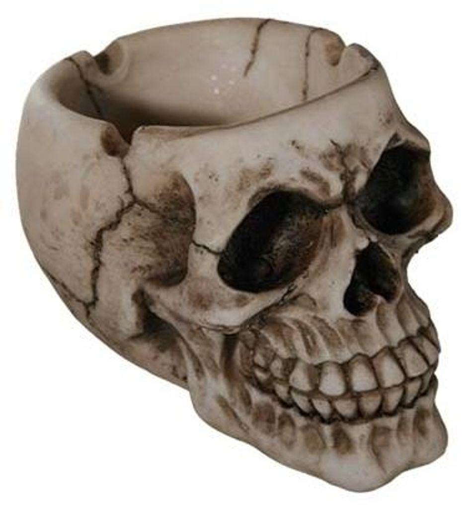 Totenkopf Aschenbecher - 12 cm - Skelett Dekoration - Produktbild 