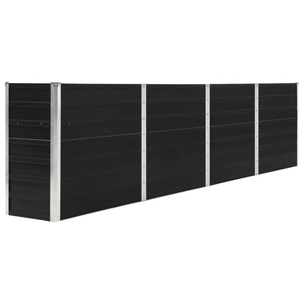 Möbel Hochbeet 320 x 40 x 77 cm Verzinkter Stahl Anthrazit Produktbild 