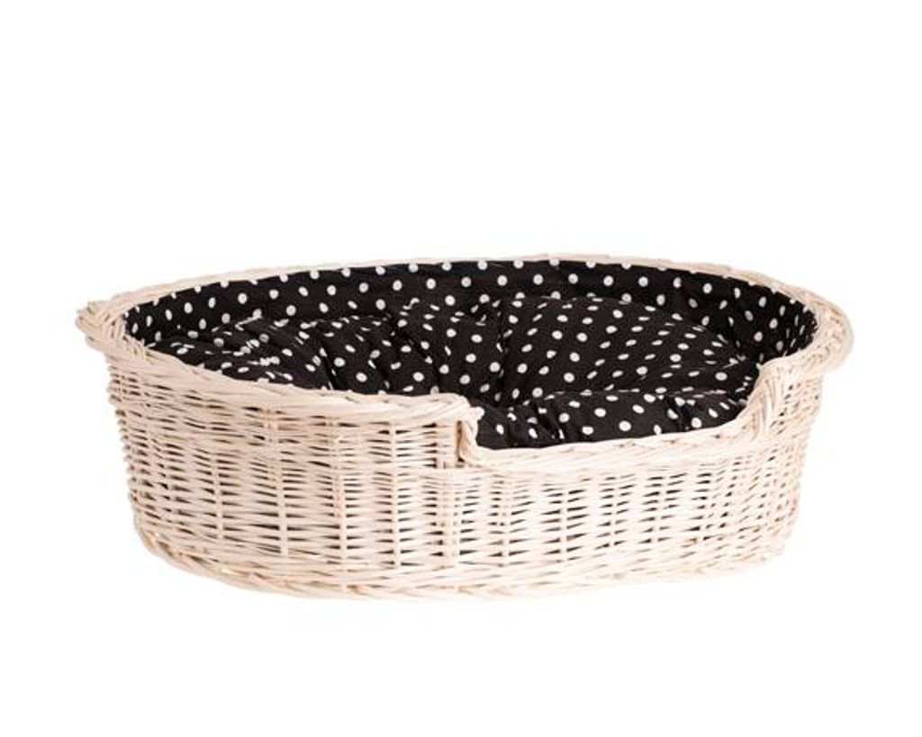 Hundekorb aus Weide oval mit einem Kissen 85X67 H21 CM Produktbild 