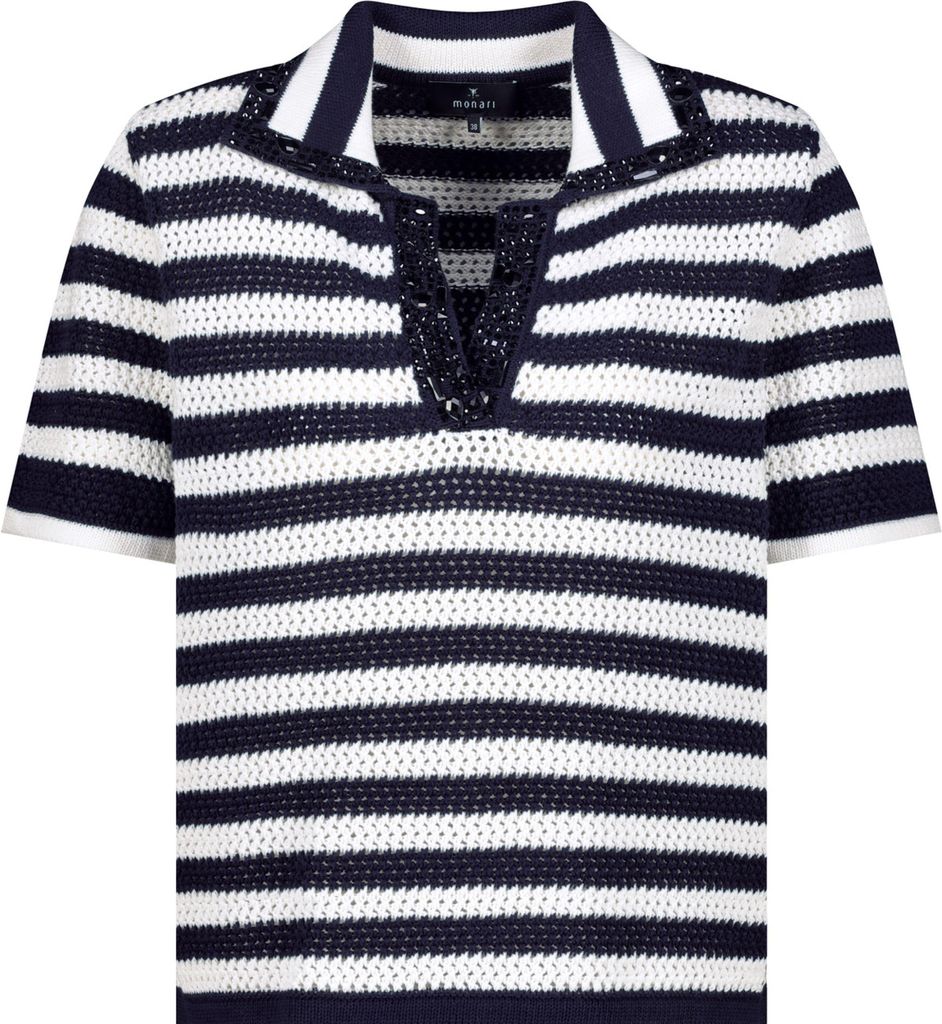 monari Pullover 756 marine ringe 40