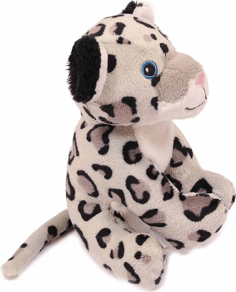 Plüschtier Schneeleopard 13cm, Stofftiere Kuscheltiere Raubkatzen Softplüsch