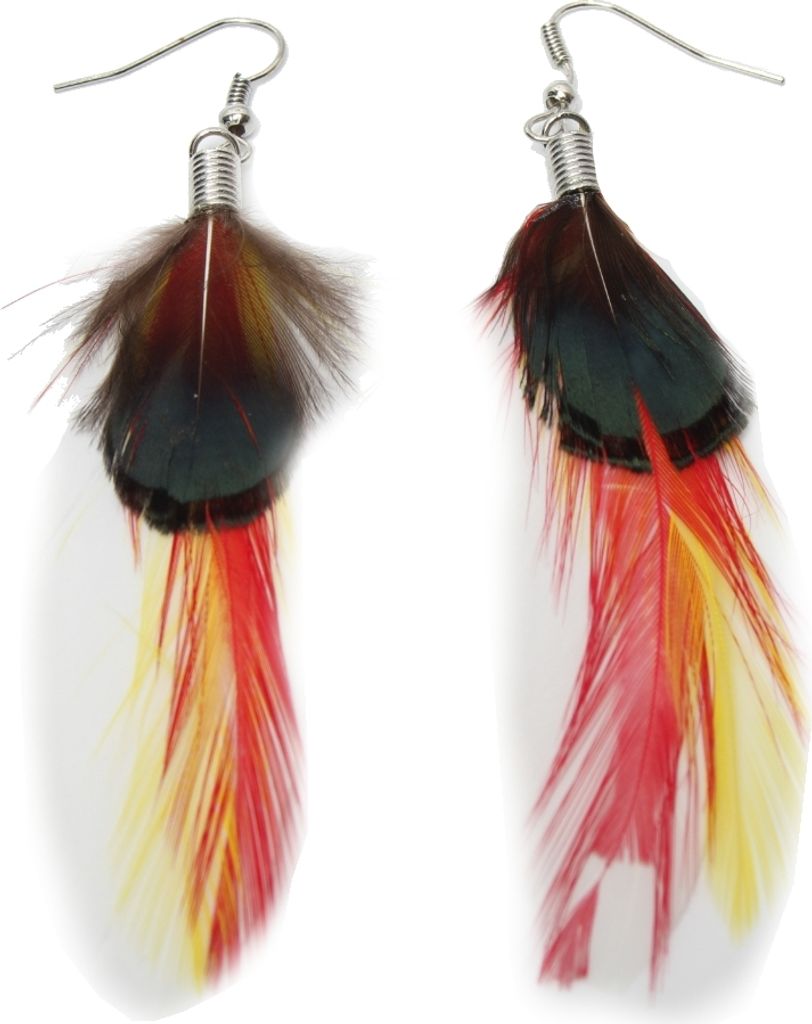 1 Paar Feder Ohrringe Boho Weiß Produktbild 