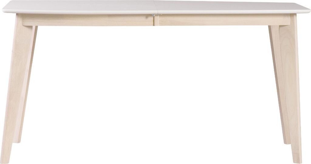 Miliboo - Design-Esstisch ausziehbar Weiß und helles Holz Produktbild 