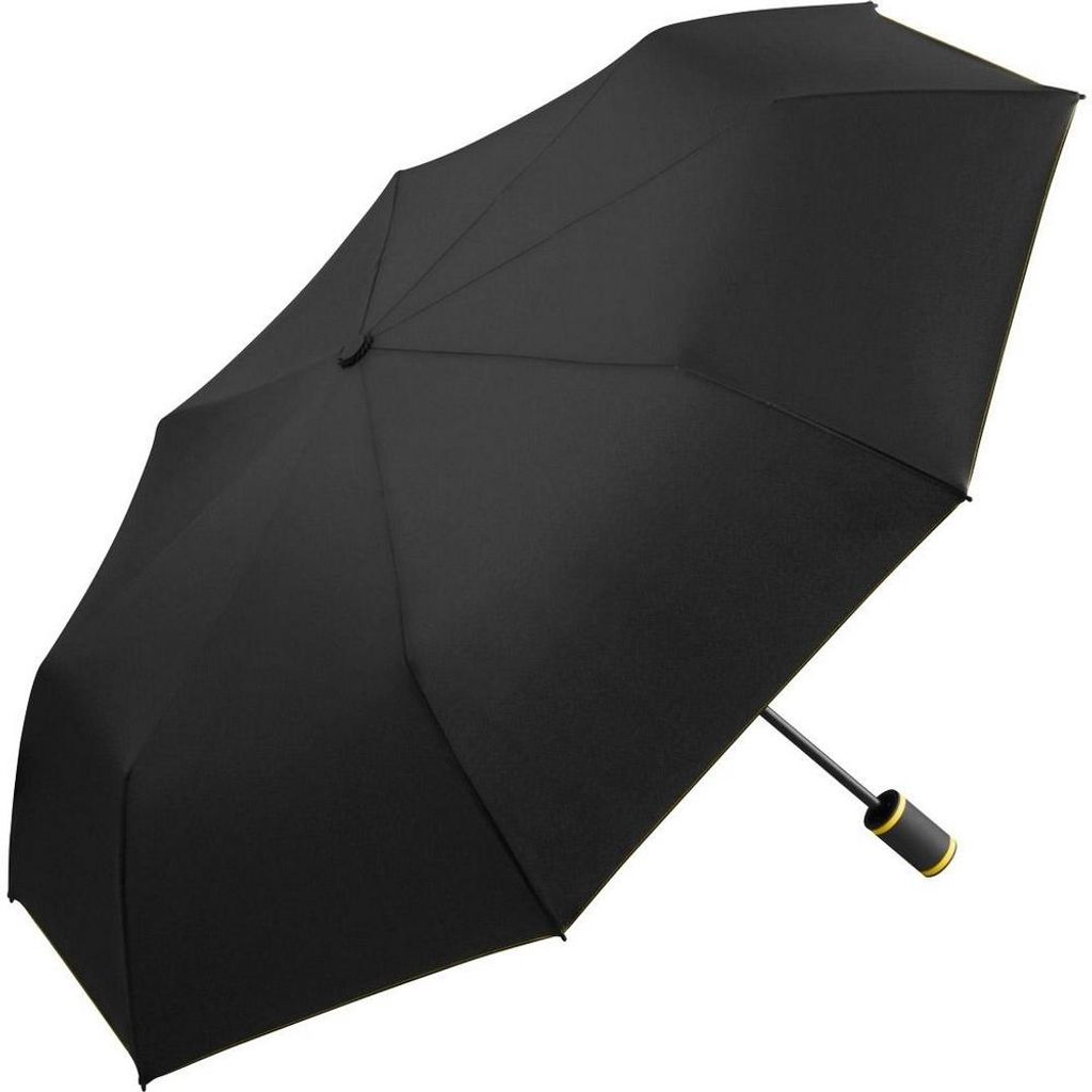 Fare - Kontrast Detail Mini Faltbarer Regenschirm LT4647 (Einheitsgröße) (Schwarz/Gelb)
