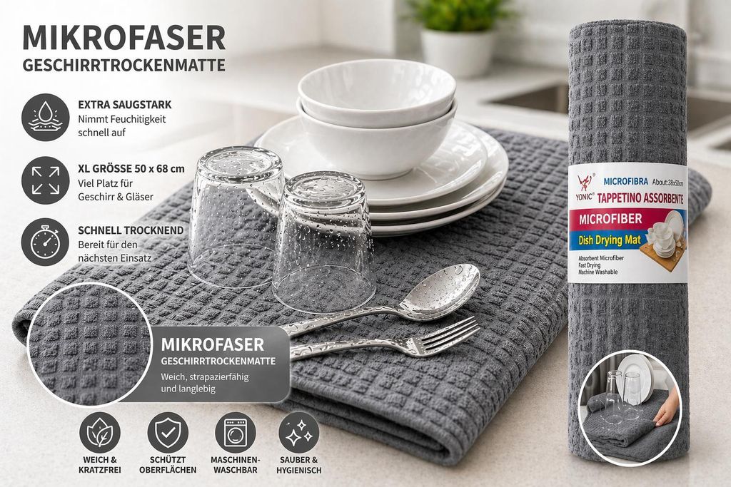 TAPPETINO SCOLAGGIO XL IN MICROFIBRA VASSOIO SCOLAGGIO  Immagine del prodotto 