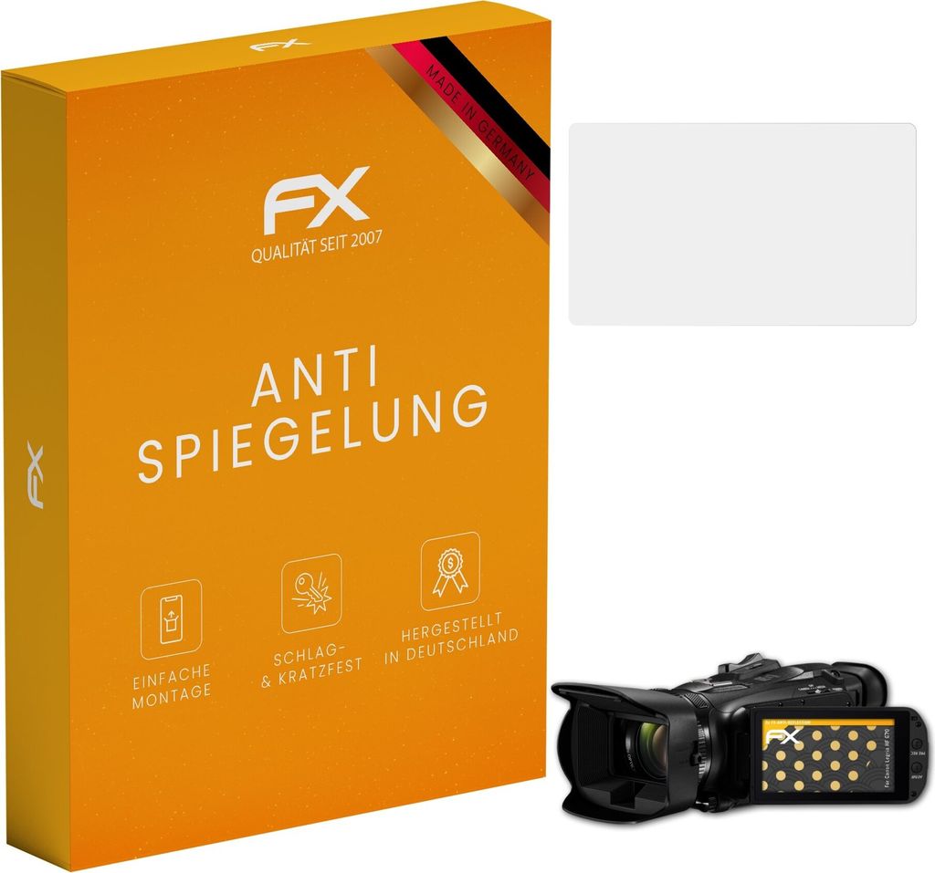 atFoliX FX-Antireflex 3x Schutzfolie kompatibel mit Canon Legria HF G70 Displayfolie