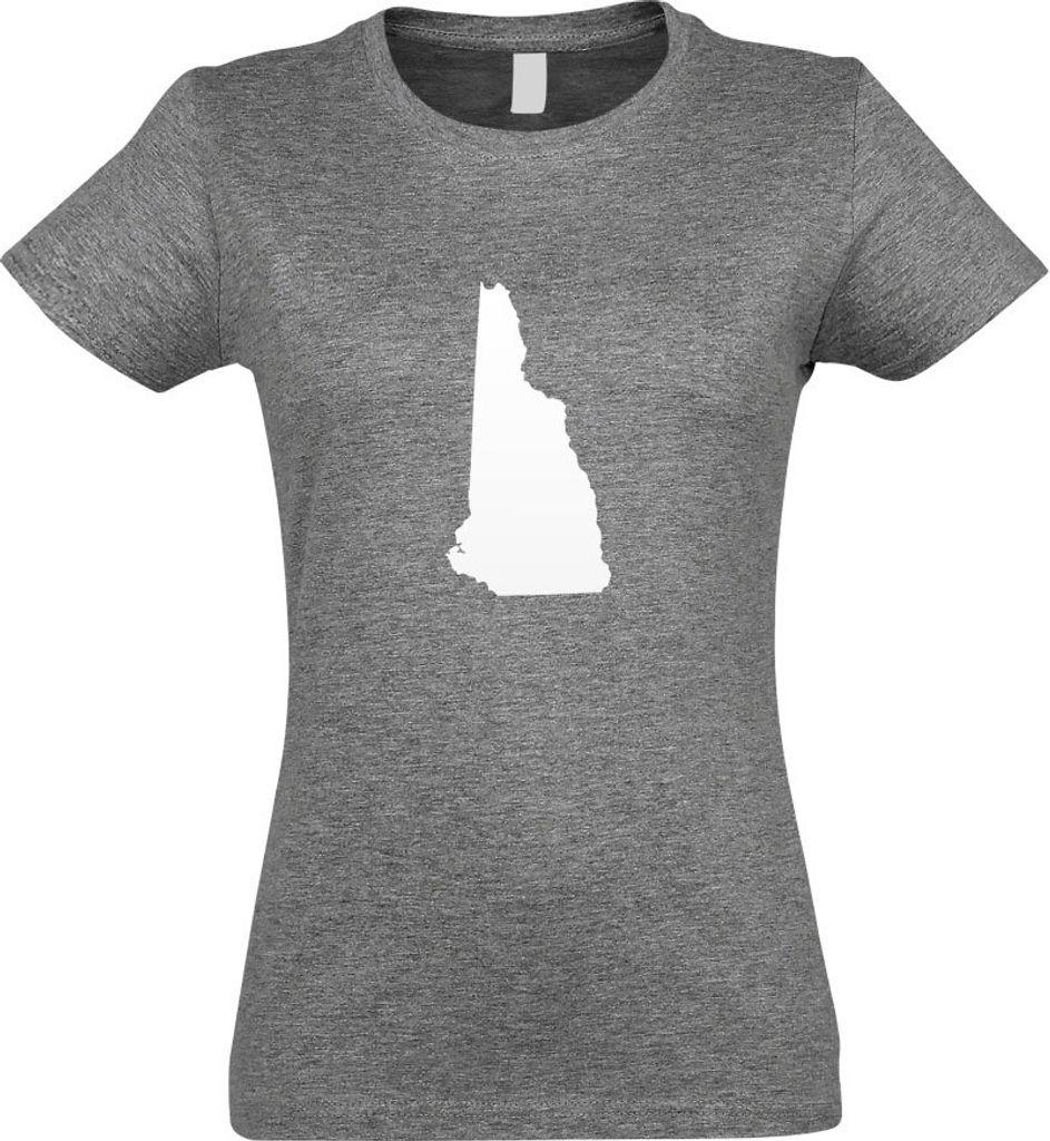 Kiwistar - T-Shirt tailliert - Damen - Graumeliert - USA - Bundesstaat - New Hampshire - mit Motiv Bedruckt - Funshirt Design - Sport - Freizeit - ...
