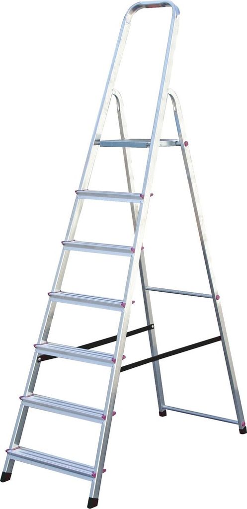KRAUSE Haushalt-Stufen-Stehleiter 743 Hh-leiter Alu 7stf. Produktbild 