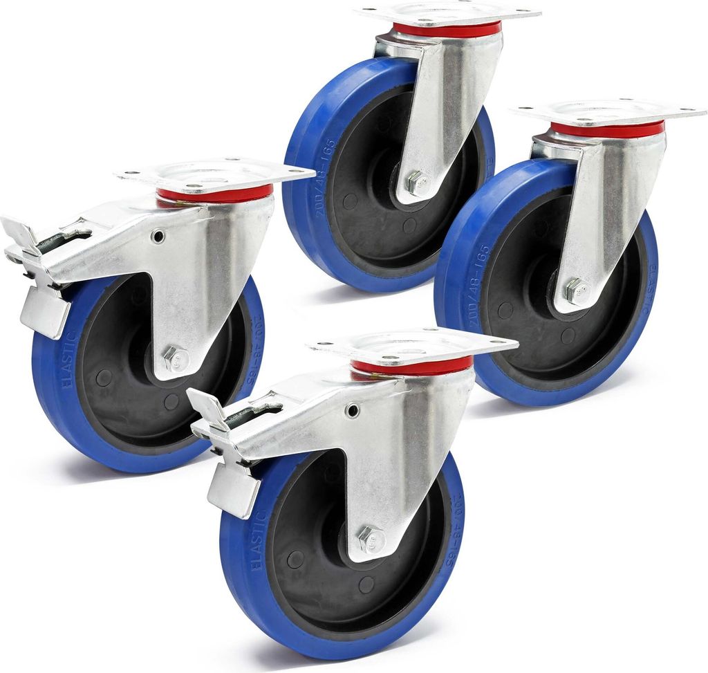 Sada transportných koliesok Wiltec 200 mm 2x otočné Obrázok produktu 