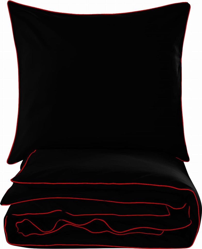 Basic Baumwollbettwäsche 200X200 Schwarz Produktbild 