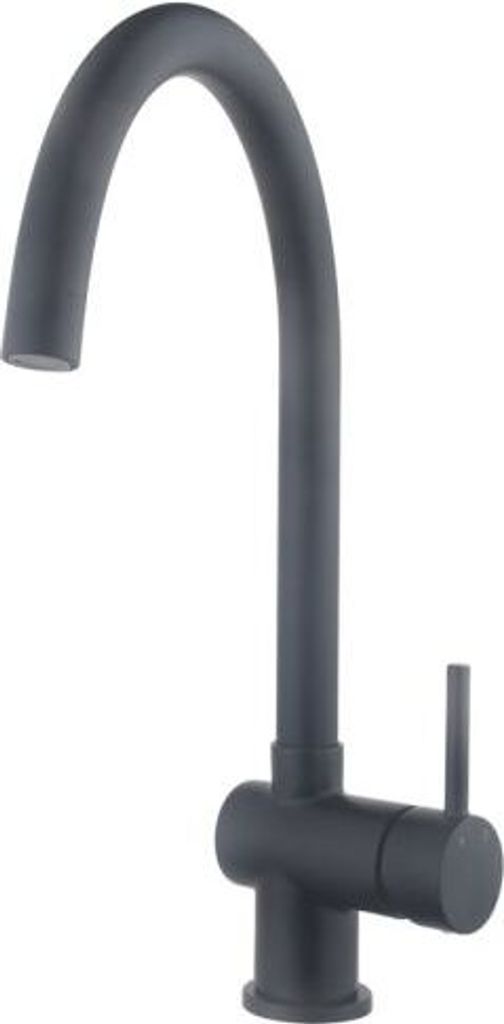 Spülbecken-Batterie, hoch, schwarz matt, Spültisch-Armatur, 36,6 cm, Caral