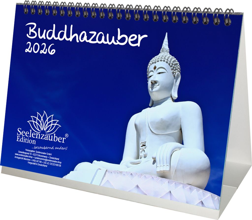 Buddhazauber DIN A5 Tischkalender für 2026 Zen Buddha Buddhismus Feng Shui - Seelenzauber
