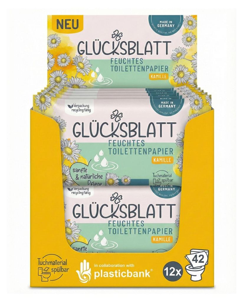 Feuchtes Toilettenpapier KAMILLE, 12 x 42 Tücher, mit Produktbild 
