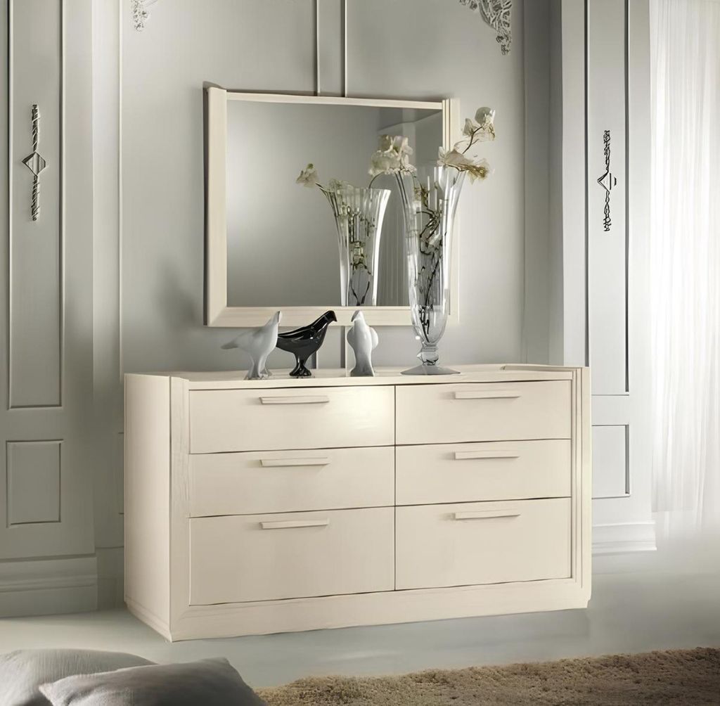 Kommode Spiegel Kommoden Gruppe Holz Design Anrichte Side Schrank Regal Set 2tlg