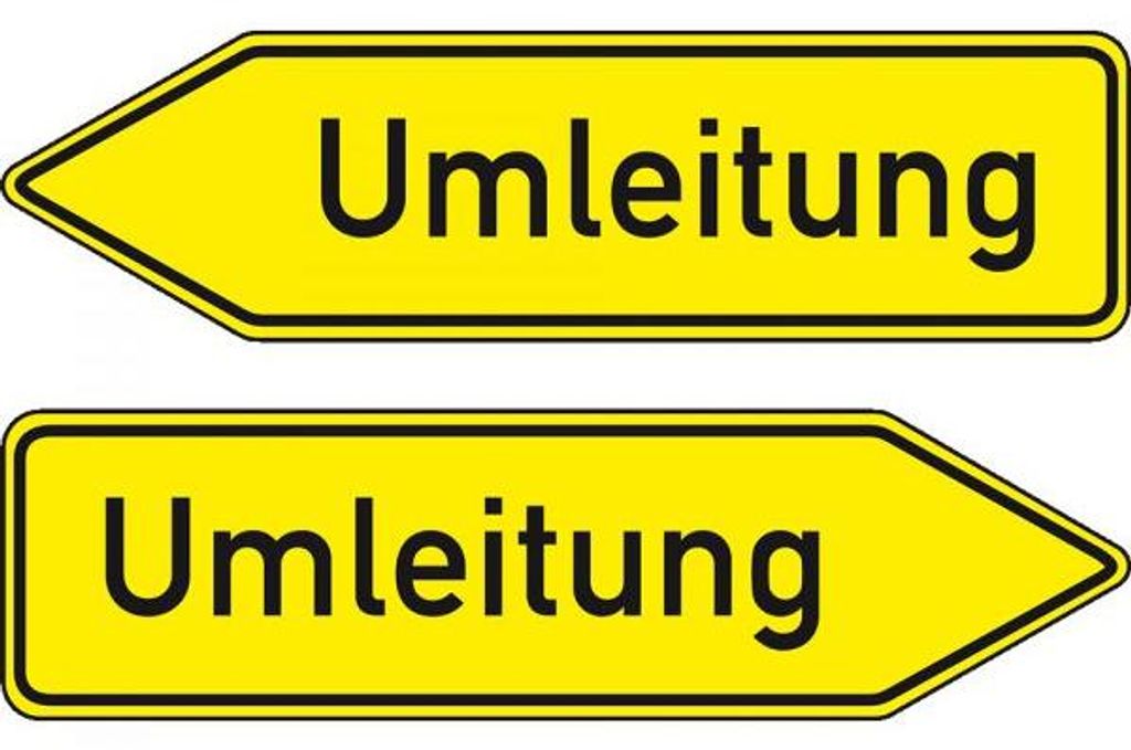 Schild I Verkehrszeichen Umleitungswegweiser doppelseitig, Nr.454-40, Alumini...