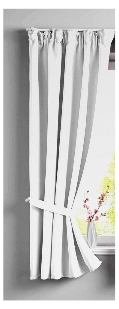 Blickdichter Vorhang »Newyork« mit verdeckten Schlaufen in Weiß, HxB 160x140 cm, 1er-Pack, Thermo-Gardine, Verdunkelungsvorhang, schalldämmend,...