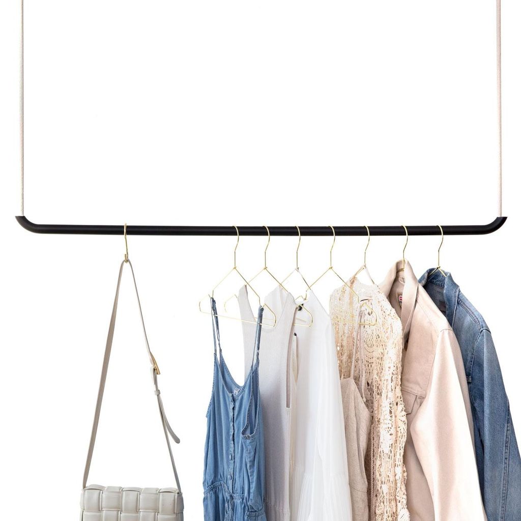 Metall Kleiderstange 110 cm schwarz zur Deckenmontage