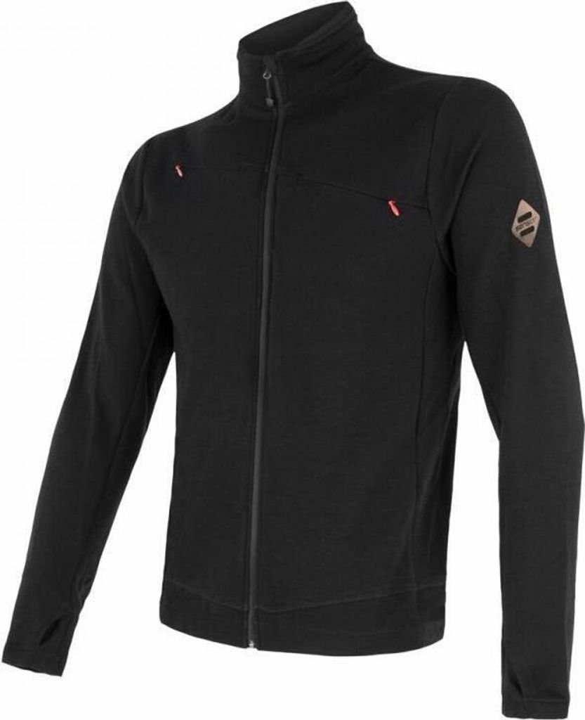 Sweatshirt Sensor Merino Upper Herren durchgehender Reißverschluss schwarz größe 2XL 17200041-04