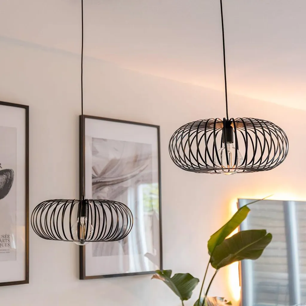 Suspension LED 60W E27 Dimmable Noire - 2 Spots Design Hoftronic