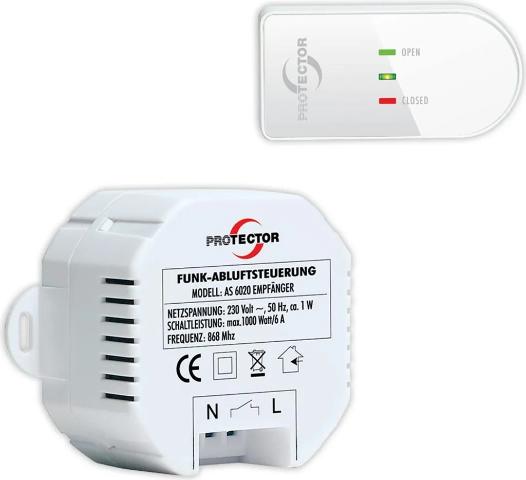 Commande radio pour hotte aspirante AS-6020.3 avec sécurité fenêtre