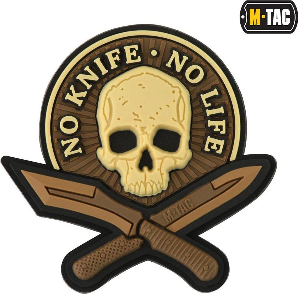 M-Tac patch No Knife - No Life 3D PVC Coyote