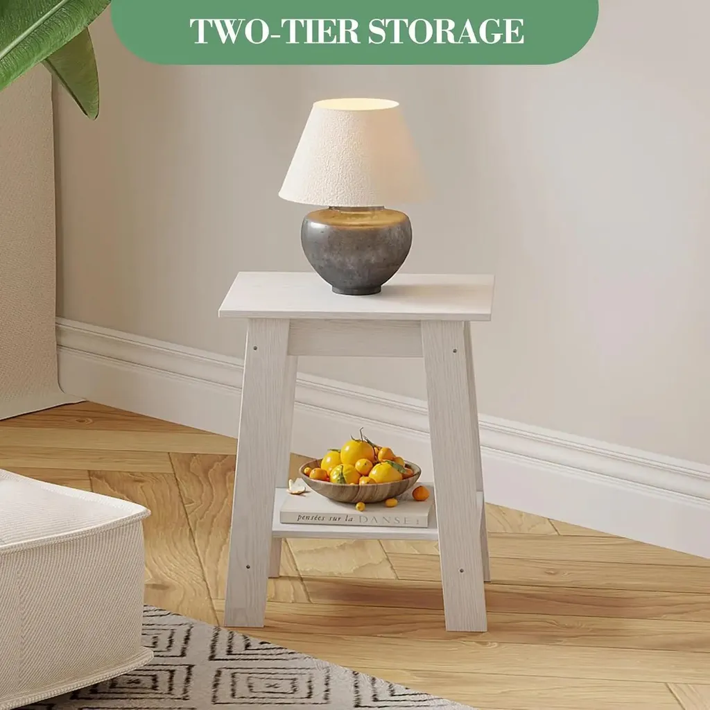Meuble d'appoint compact blanc fini bois pour optimiser vos rangements