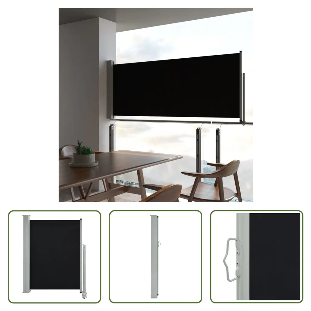 Tenda Laterale Estensibile 100x300 cm Nero | Privacy Giardino The Living Store - 9