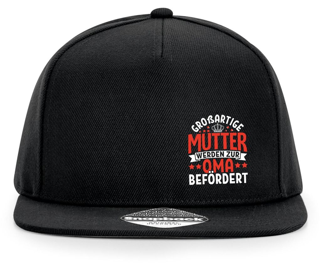 Huuraa Cappy Mütze Großartige Mütter werden zur Oma befördert Black Polyester Snapback Kappe Geschenkidee