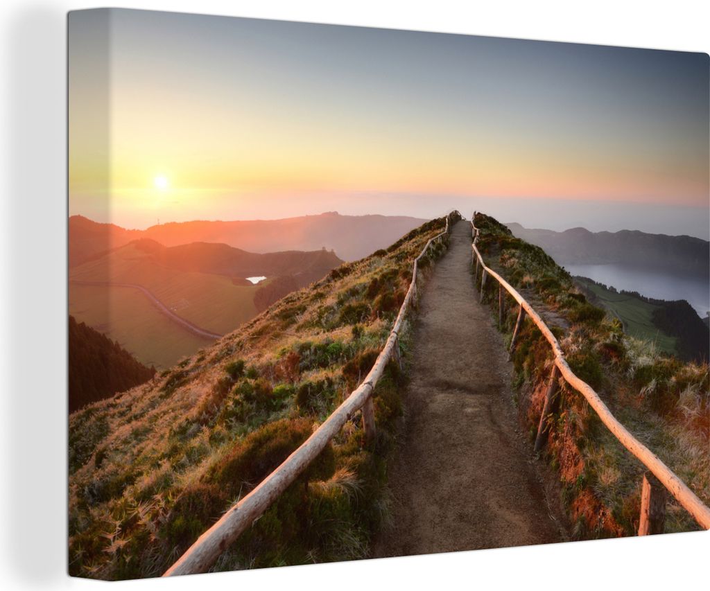 OneMillionCanvasses - Leinwandbilder - 140x90 cm, Ein Weg ins europäische Portugal, Wandbilder Kunstdruck Wanddekoration - Foto auf Leinwand - G...