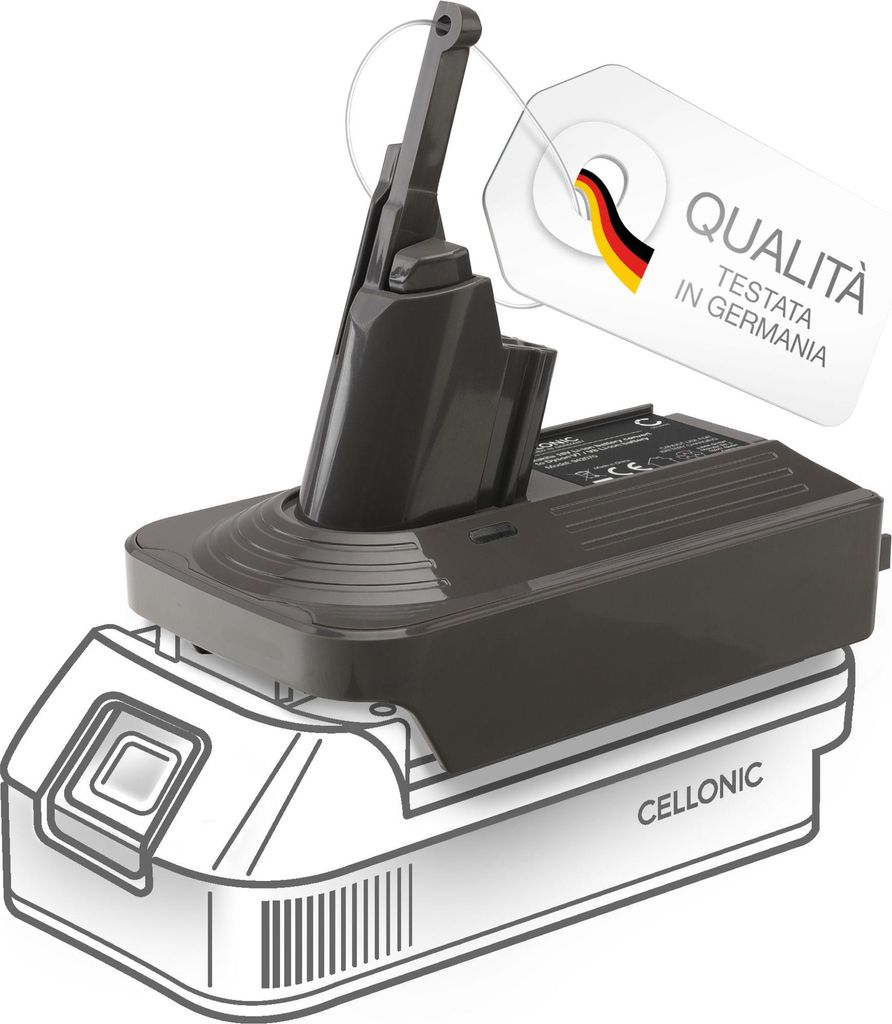 CELLONIC,Con l'adattatore di batterie Makita 18 V a Dyson Immagine del prodotto 