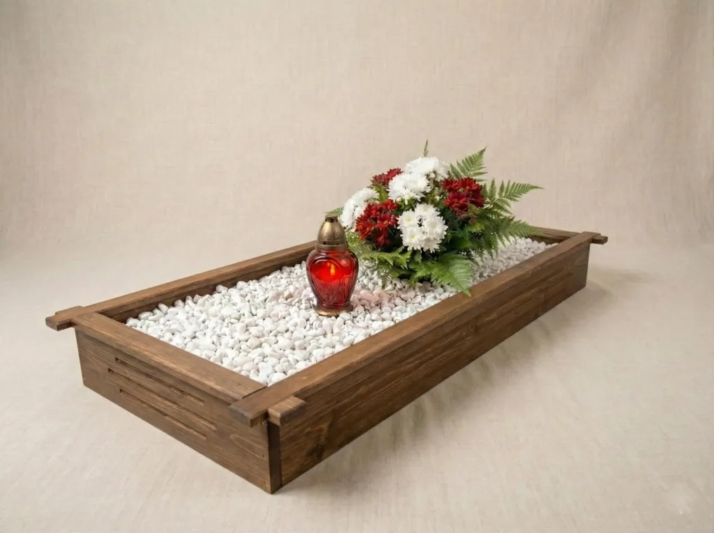 Entourage de tombe bois noyer 190x90 cm : solution anti-érosion kit