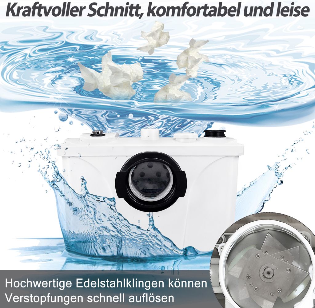 UISEBRT 700W Sanitär Schmutzwasserpumpen Haushalts Produktbild 4