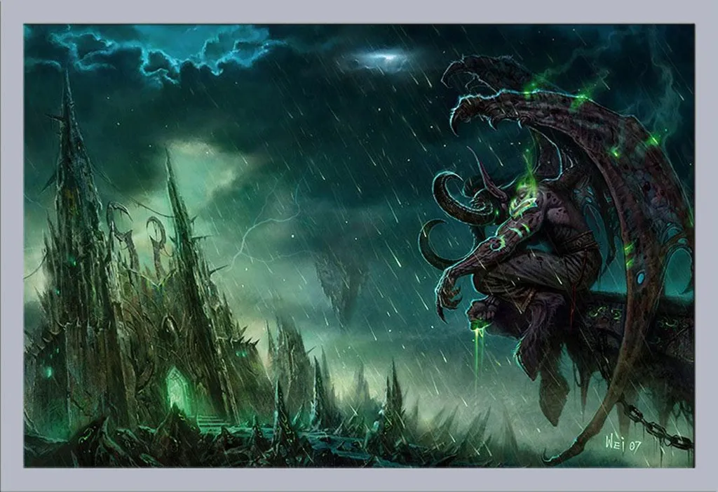 Maxi Poster Illidan Stormrage WoW + Frame Shinsuke MDF Silver 61x91.5