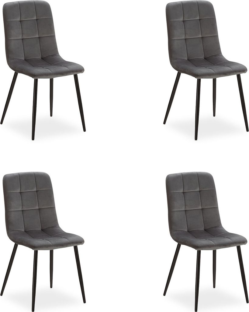 Chaise Salle à Manger Lot de 4 Gris Design Moderne Chaises Image du produit 
