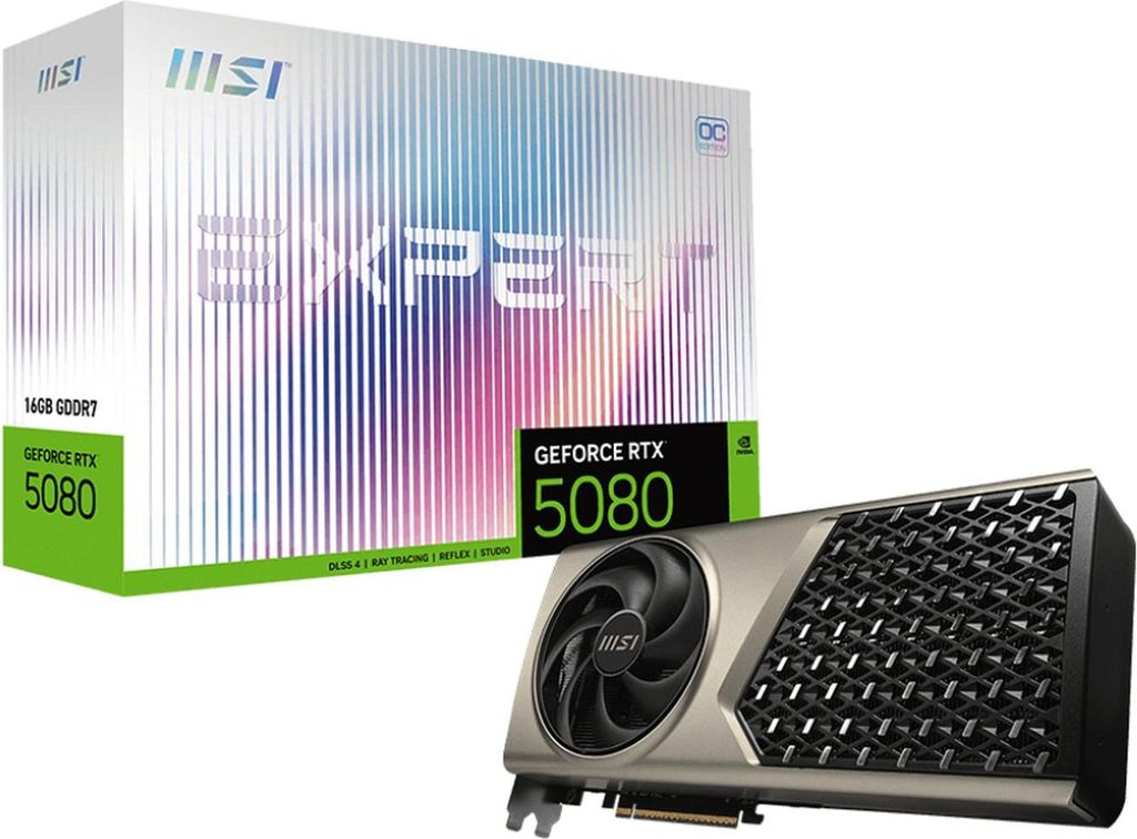 MSI GeForce RTX 5080 EXPERT OC, Grafikkarte, (DLSS 4, 3x DisplayPort