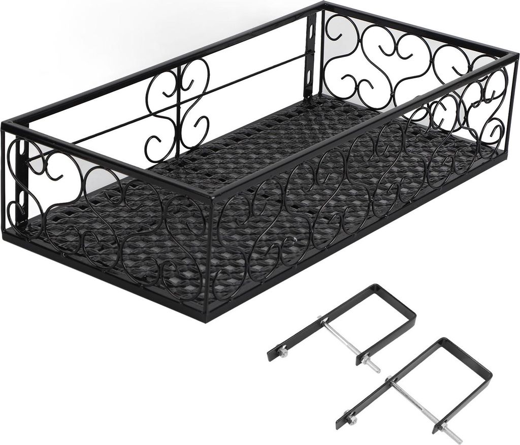 Balkon Blumenregal Hängend Blumentopf Aufhänger Hängend Schmiedeeisen Zaun Indoor Fensterbank Sukkulenten Regal Geeignet für 6,5cm Geländer