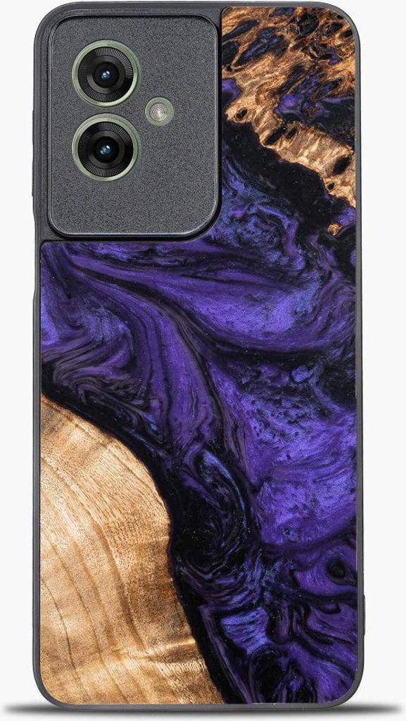 Holzhülle für Motorola Moto G55 5G, Bewood Unique Violet