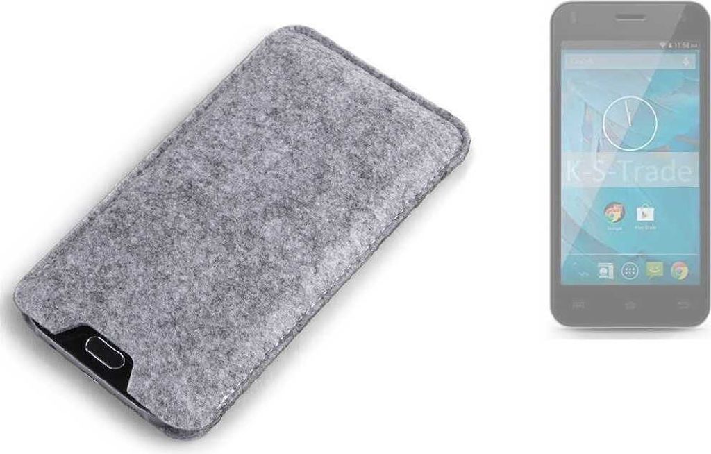 K-S-Trade Filz Handyhülle kompatibel mit Qilive Q.4868 Schutzhülle Filztasche Filz Tasche Case Sleeve Handy Hülle Filzhülle grau