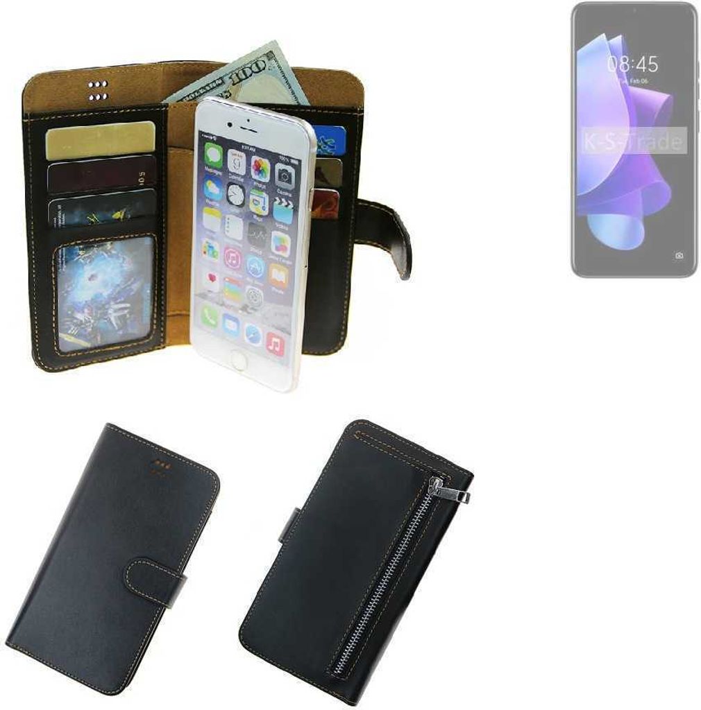K-S-Trade Schutz Hülle kompatibel mit Tecno Pop 7 Klapphülle Case Phone cover Slim Handytasche Handy Hülle schwarz aus Kunstleder (1 Stk)