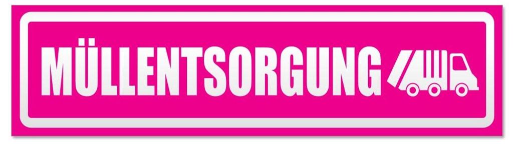 Kiwistar - Autoaufkleber - Pink - 20 x 5,3 cm - Müllentsorgung Müllauto invertiert - Hinweis Aufkleber Sticker für Auto, Kfz, Fahrrad, PKW, LKW