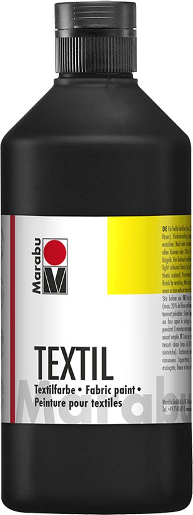 Marabu Textilfarbe "Textil" schwarz 500 ml Flasche