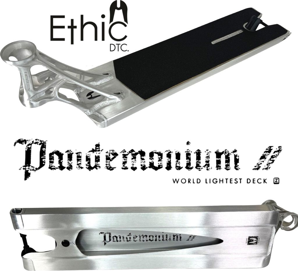 Ethic DTC Pandemonium V2 BOXED Stunt-Scooter Deck gebürstet Silber 500mm