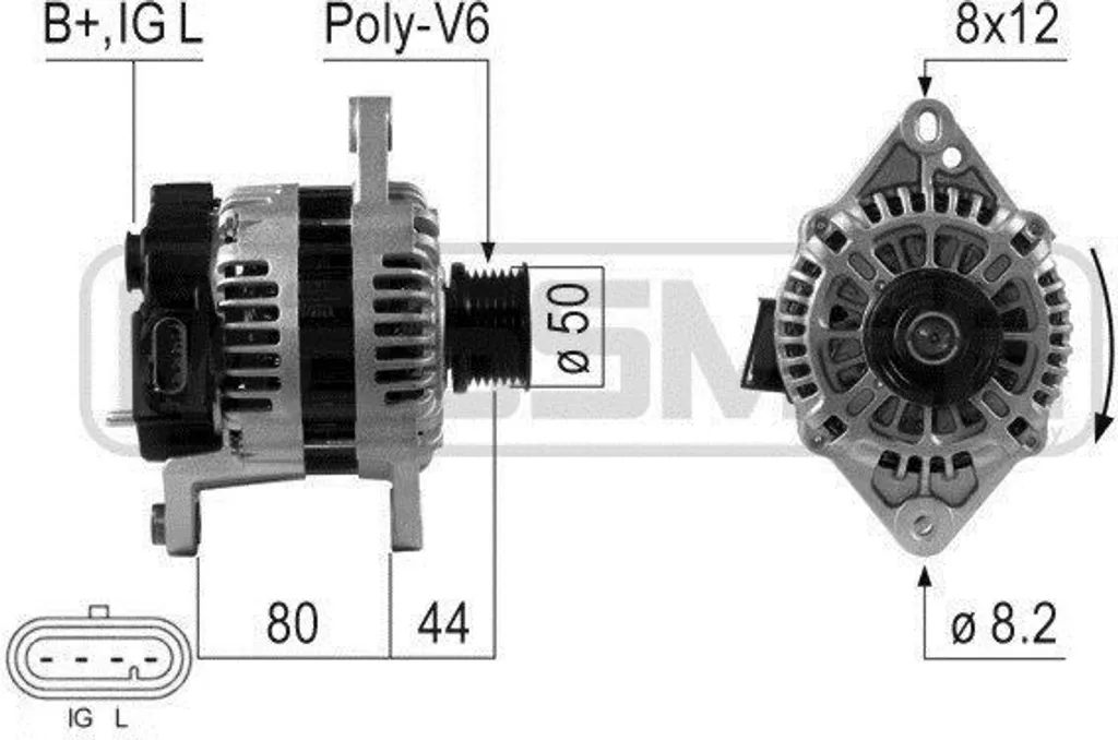 Alternateur de voiture compatible avec Chevrolet Lacetti et Aveo T255