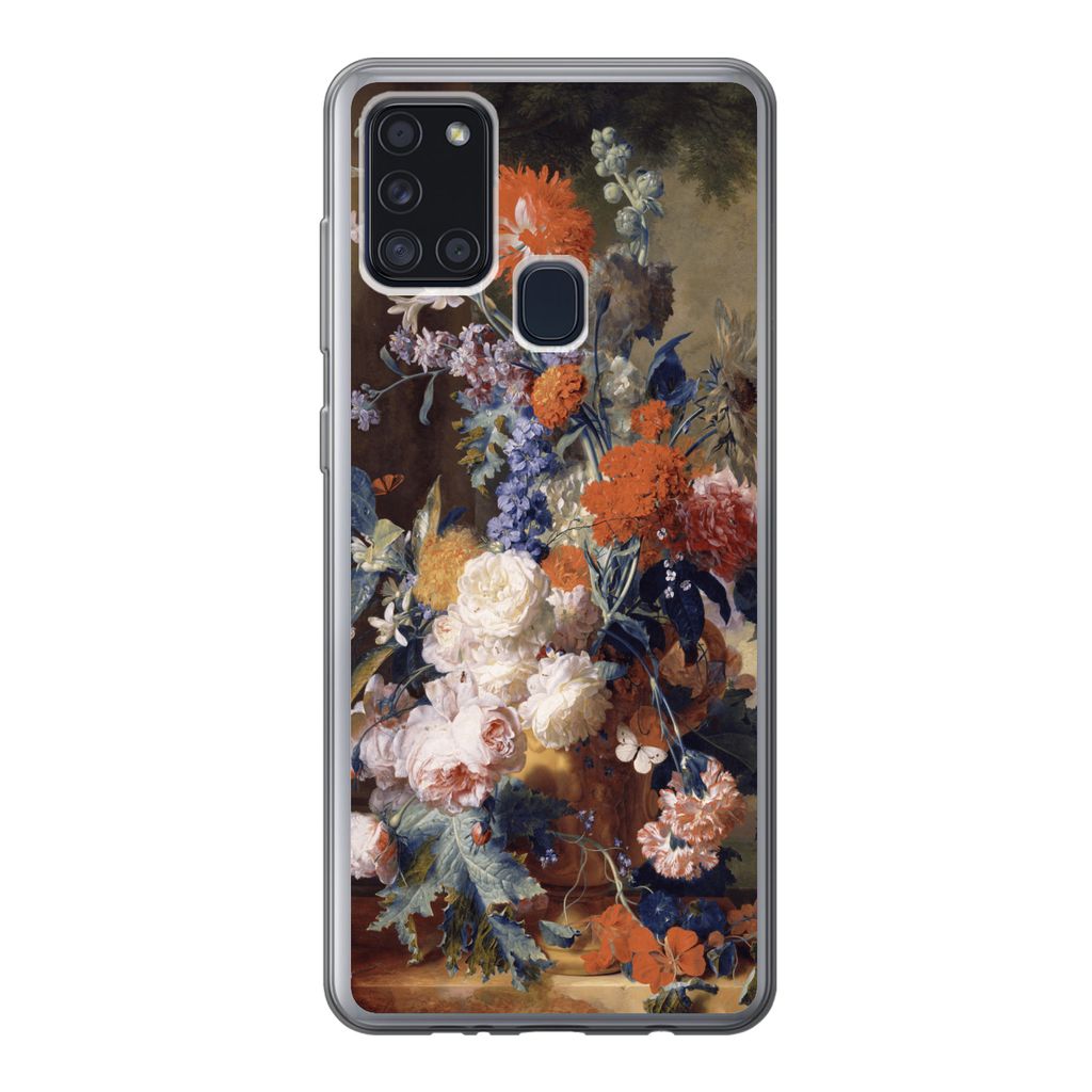 MuchoWow Handyhülle Schutzhülle Hülle für Samsung Galaxy A21s Stilleben mit Blumen - Malerei - Alte Meister Silikon Softcase Handy Hülle - H...