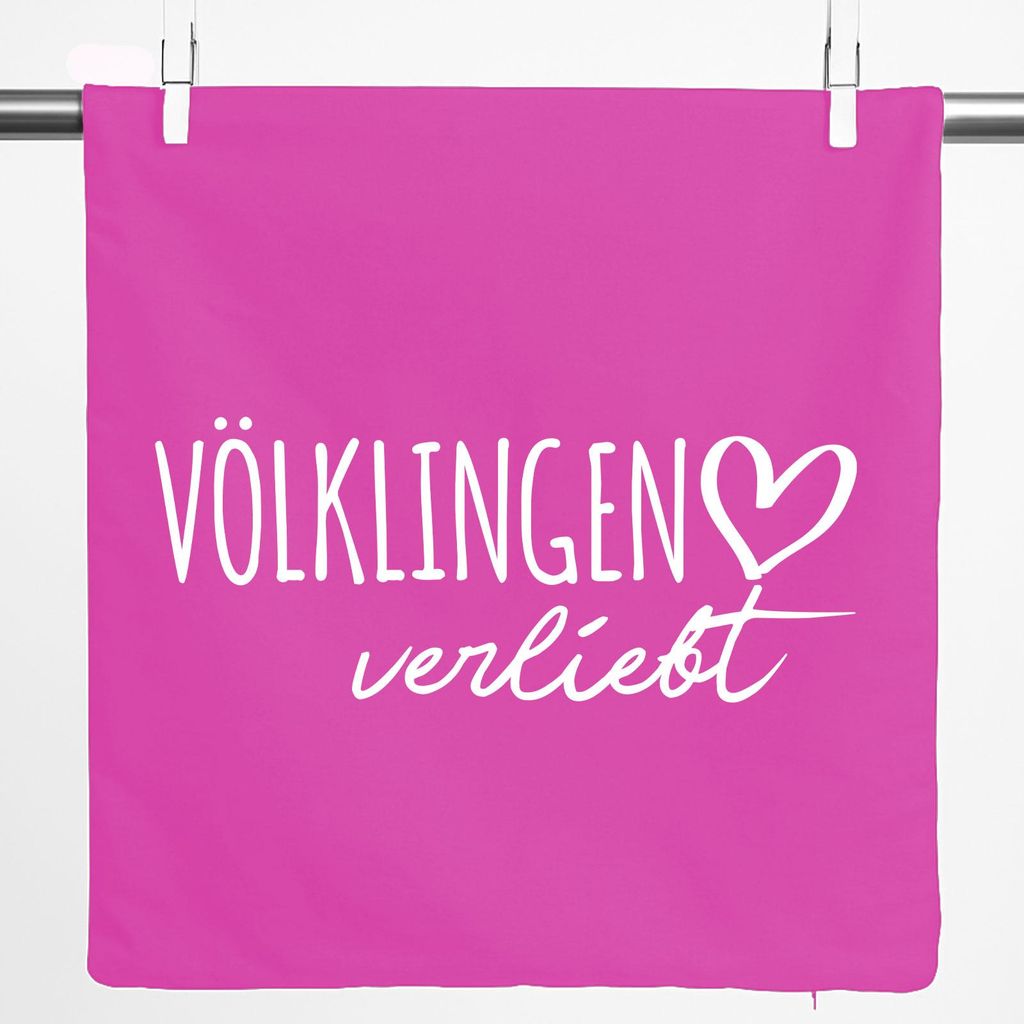 Huuraa Kissenbezug Völklingen verliebt 40x40cm Fuchsia Baumwolle Dekokissenbezug Geschenkidee