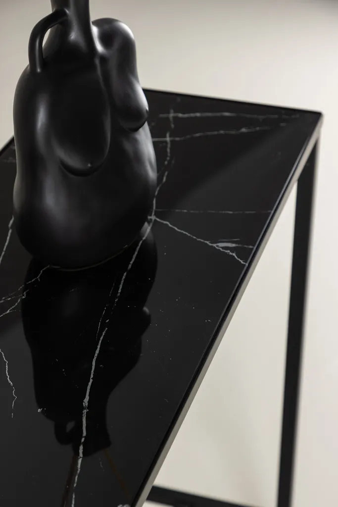 Petite console marbre noir Dipp 30x100 cm pour entrée étroite - 14