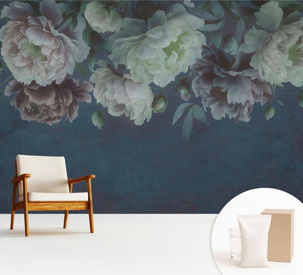 Fototapete - 312x219 cm - Tapete - Wandtapete - Wandbilder - Dekofolie - Tapete Folie - Wand - Dekoration - Wohnzimmer - Florale Eleganz