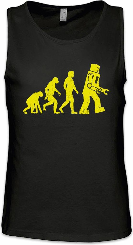 Urban Backwoods The Big Black Robot Evolution, Ärmelloses T-Shirt, Farbe: Schwarz, Größe: 3XL