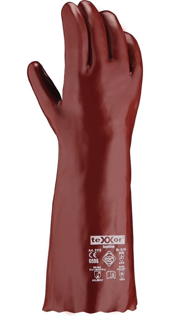 teXXor topline Chemikalienschutz-Handschuhe PVC ROTBRAUN 9, rotbraun